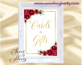 Red Roses Cards and Gifts Sign, Red Flowers Cards and Gifts Sign,(16)